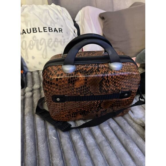 Vintage , Heys Cosmetic Train case, Snakeskin pattern - Picture 4 of 12